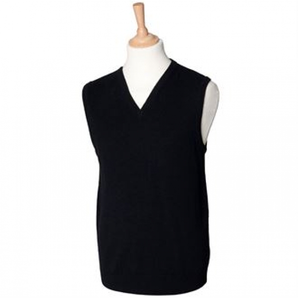 Sleeveless lambswool v-neck jumper