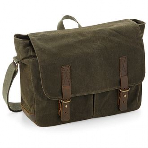 Heritage waxed canvas messenger
