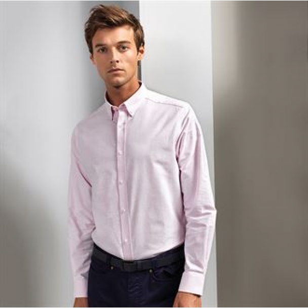 Cotton-rich Oxford stripes shirt
