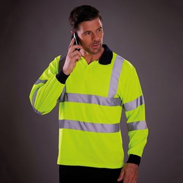 Hi-vis long sleeve polo (HVJ310)