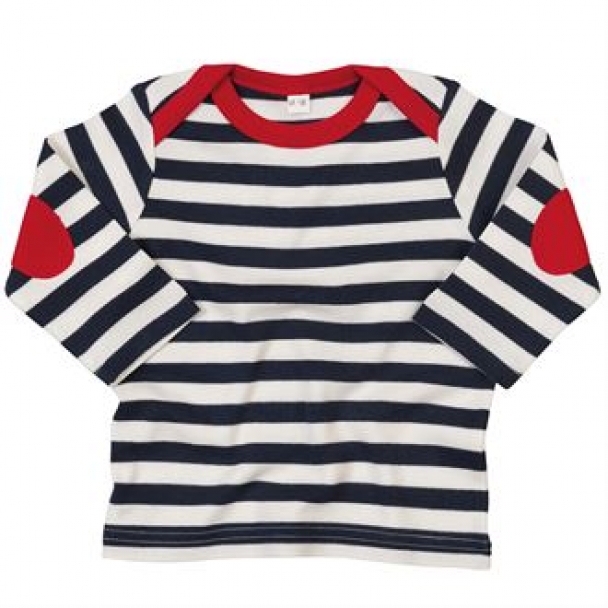 Baby stripy long sleeve T (with elbow patches)