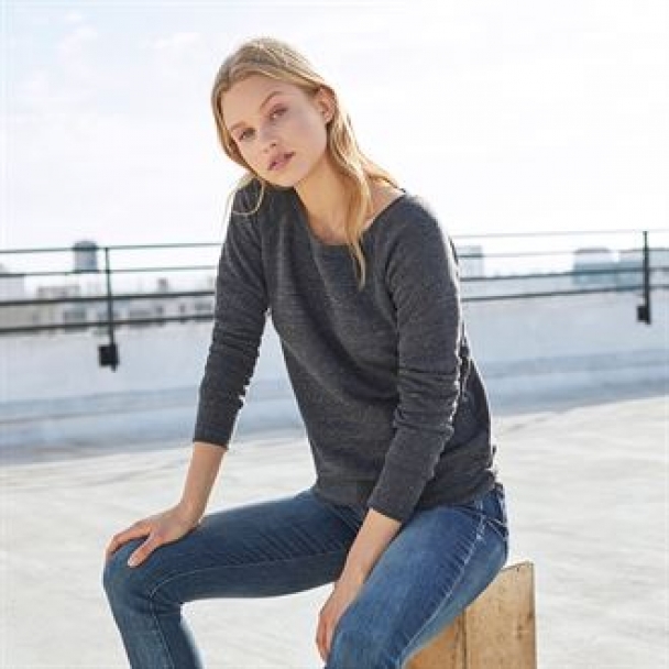 Sponge fleece wide neck sweatshirt