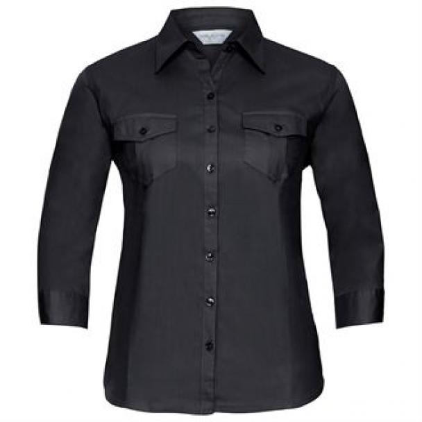 Women's roll-sleeve ¾ sleeve shirt
