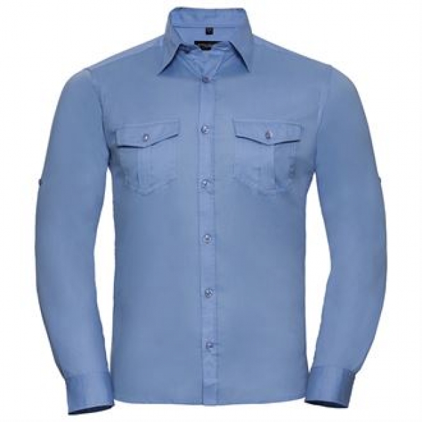 Roll-sleeve shirt long sleeve