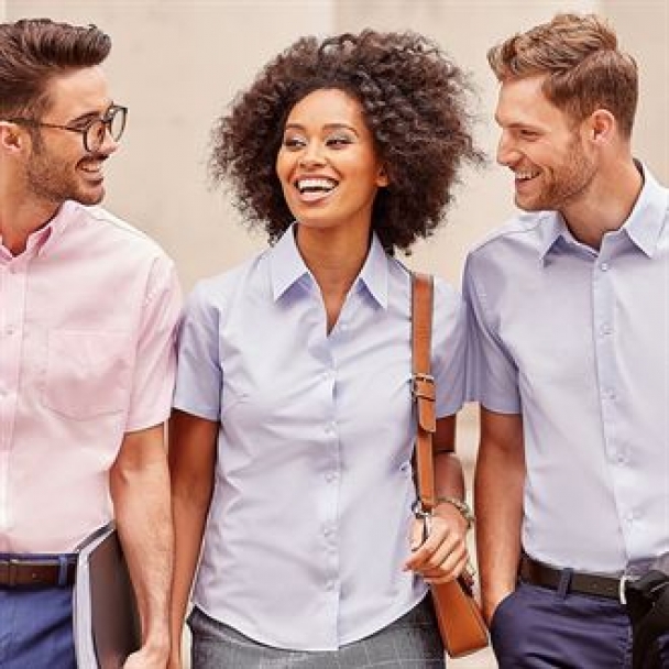 Women's short sleeve Oxford shirt
