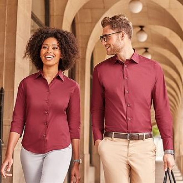 Long sleeve easycare fitted shirt