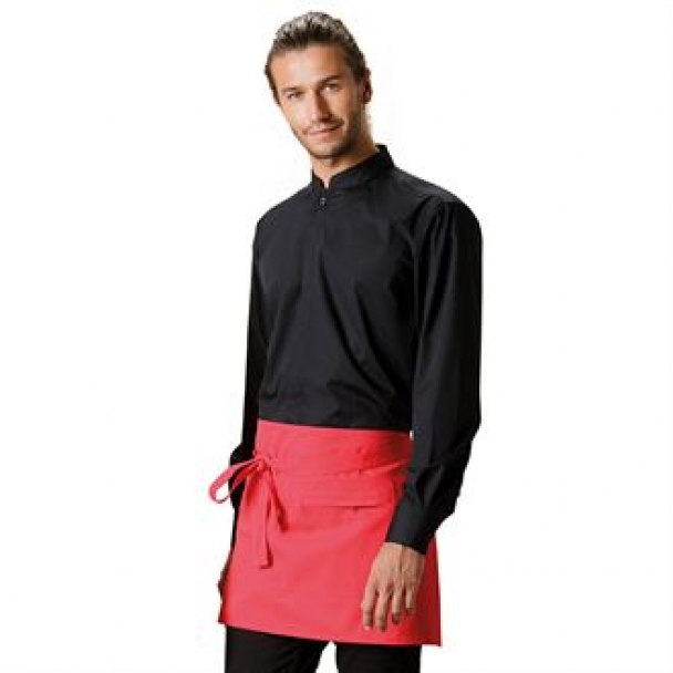 Bar shirt mandarin collar long sleeve