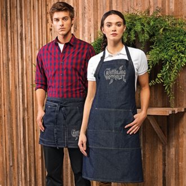 Jeans stitch denim waist apron