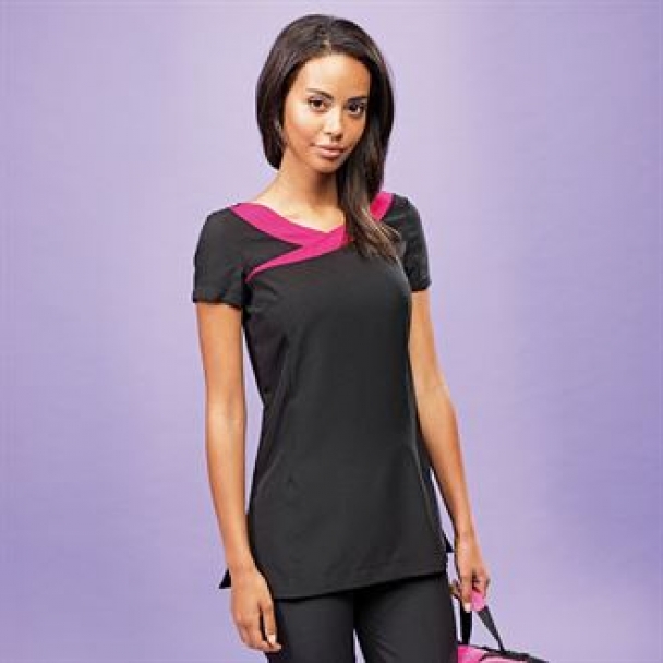 Ivy beauty and spa tunic contrast neckline