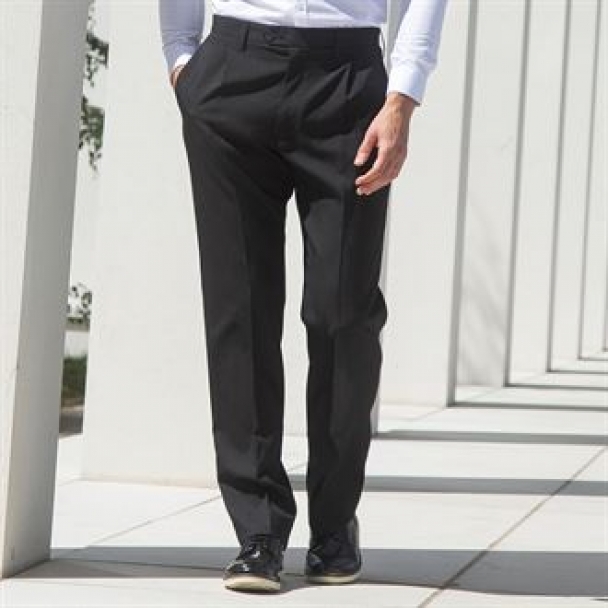 Polyester single pleat trousers