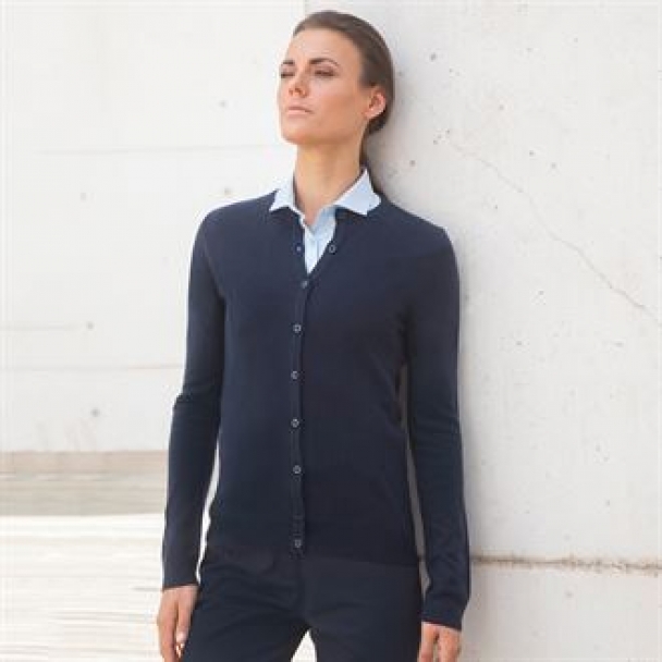 Women's cashmere touch crew neck cardigan