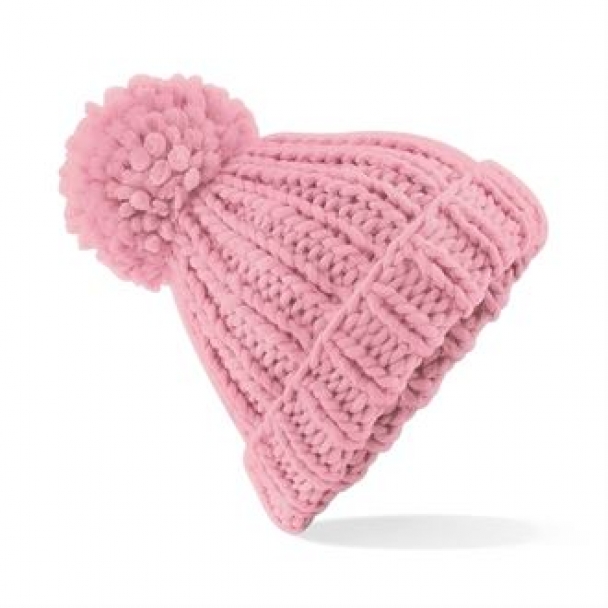 Oversized hand-knitted beanie