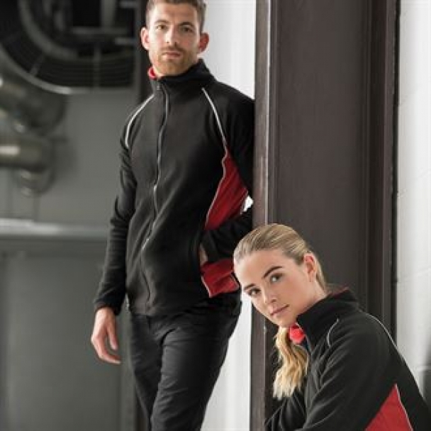 Piped microfleece jacket