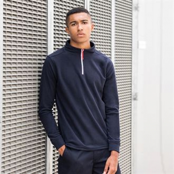 ¼ zip long sleeve fleece piped