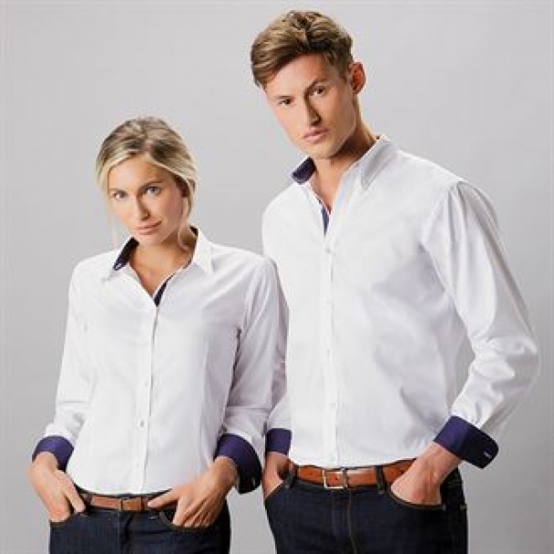 Contrast premium Oxford shirt (button-down collar) long sleeve