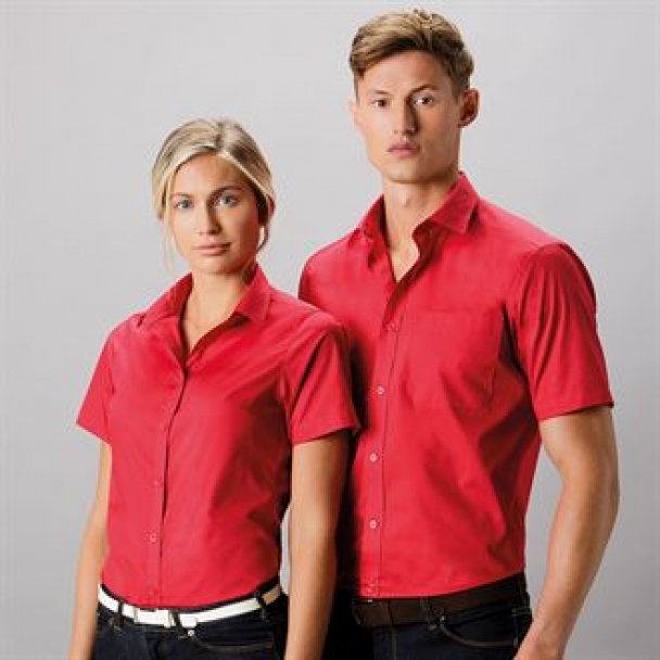 Women's poplin shirt short sleeve