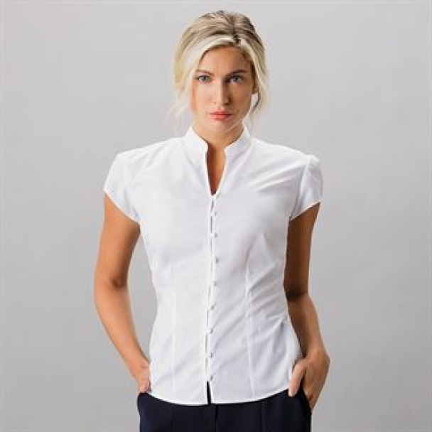 Women's continental blouse mandarin collar cap sleeve