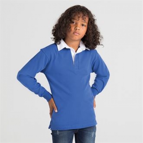 Kids long sleeve plain rugby shirt